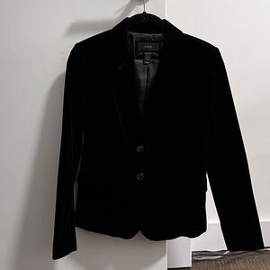 J Crew Velvet Blazer - Black - Size 0